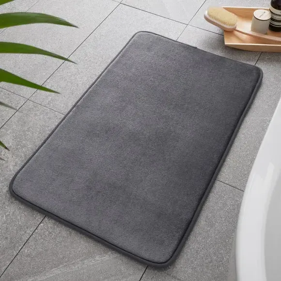 Memory Foam Bath Mat Anti-Bacterial - Charcoal image