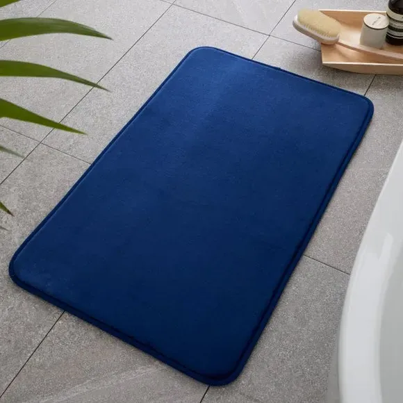 Memory Foam Bath Mat Anti-Bacterial - Navy
