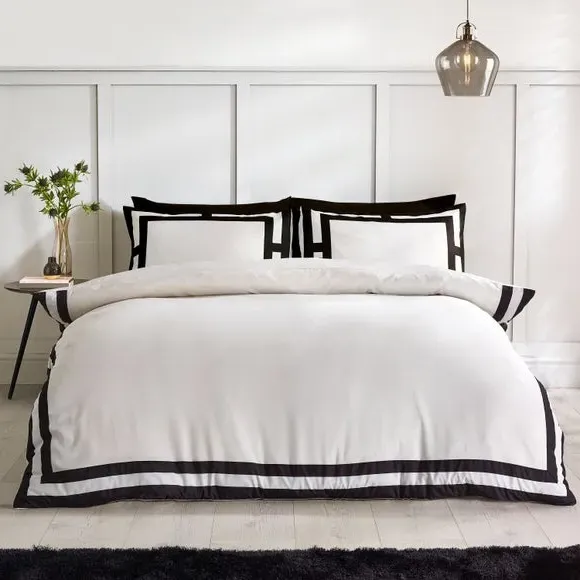 Mono Panel Duvet Cover Set - Cream