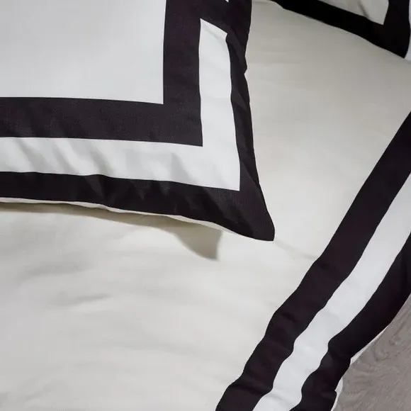Mono Panel Duvet Cover Set - Cream