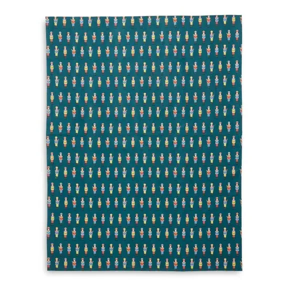 Nutcracker Tablecloth with Wipe Clean - Green, Cotton