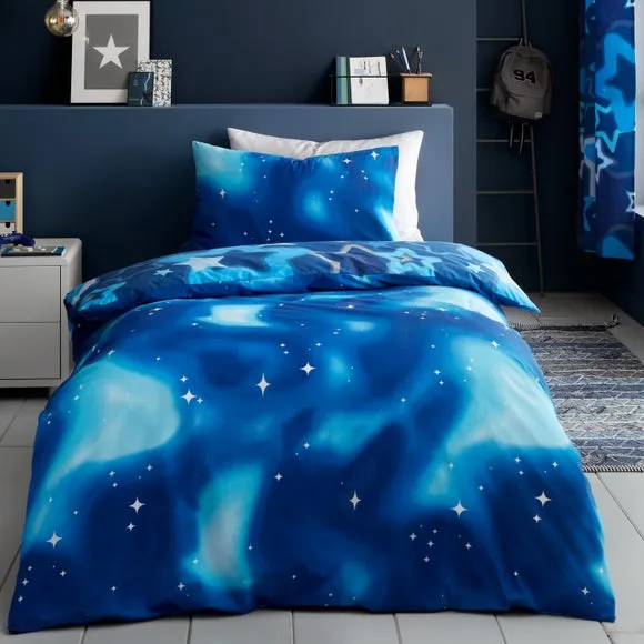 Ombre Stars Duvet Cover Set - Blue, Polycotton