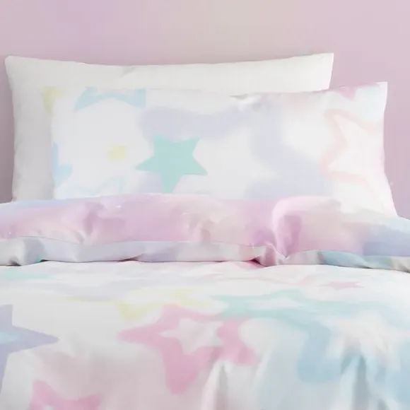 Ombre Stars Duvet Cover Set - White, Polycotton