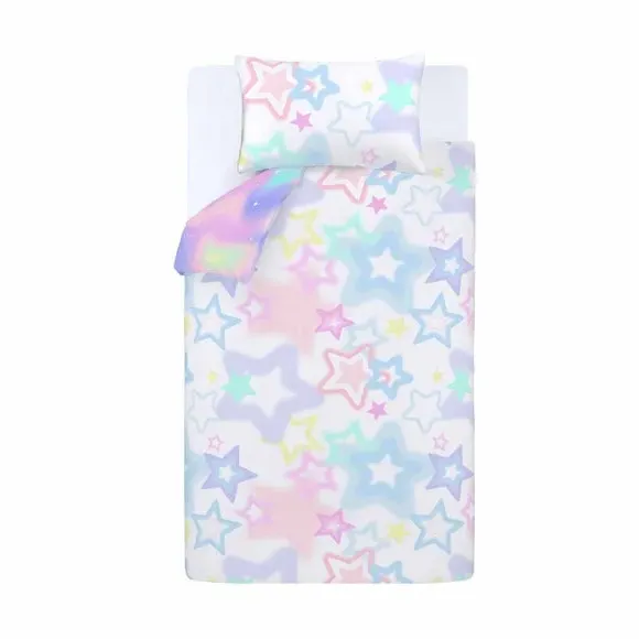 Ombre Stars Duvet Cover Set - White, Polycotton