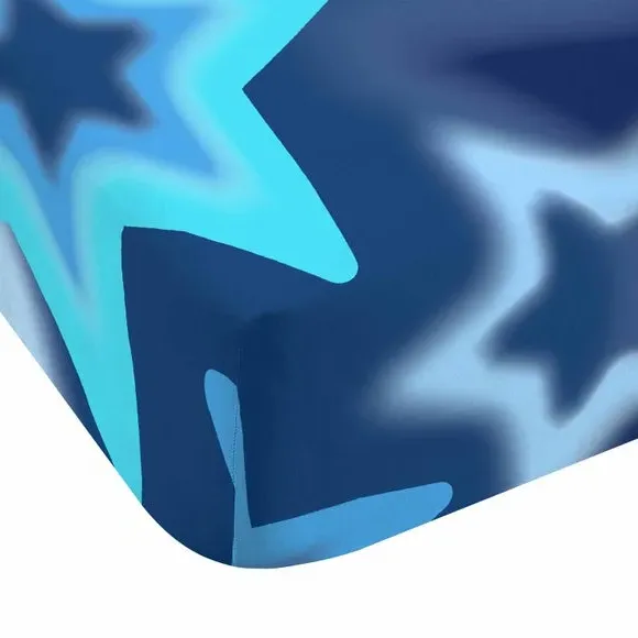 Ombre Stars Fitted Sheet - Blue, Polycotton