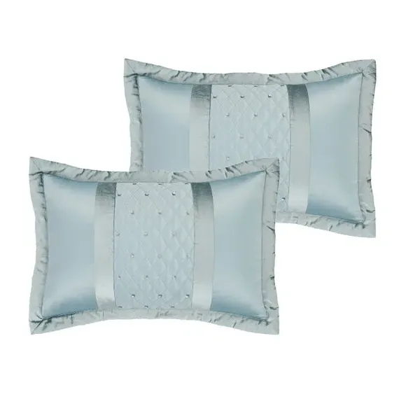 Pair Pillow Shams with Sequins - Blue, Velvet