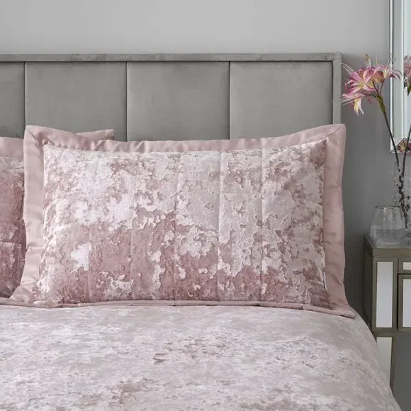 Pillow Sham Pair - Pink, Crushed Velvet image