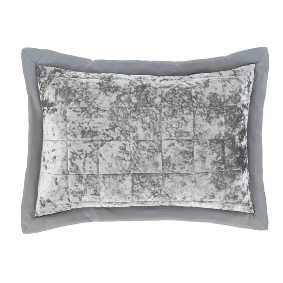 Pillow Sham Pair - Silver, Crushed Velvet image
