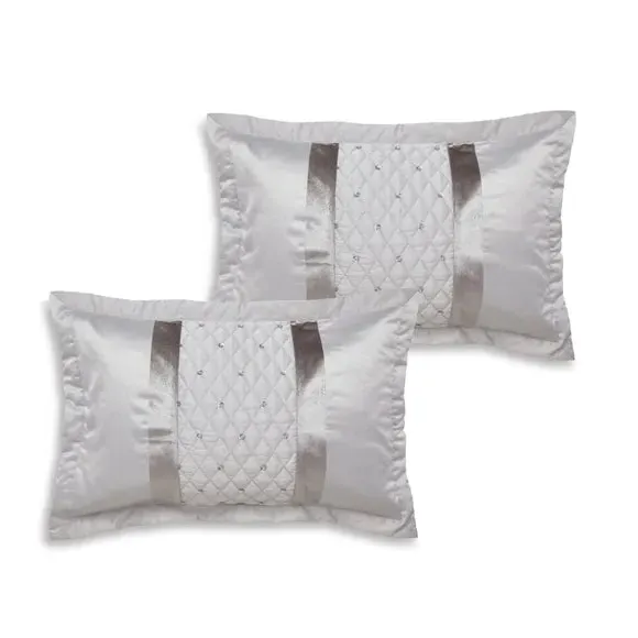 Pillow Sham Pair with Sequin Detail - Silver