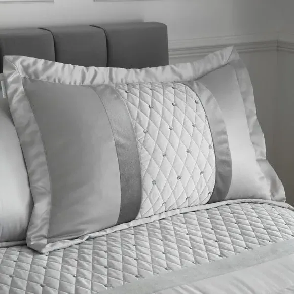 Pillow Sham Pair with Sequin Detail - Silver image