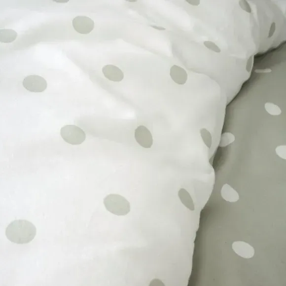 Polka Dot Duvet Cover Set - Sage, Brushed Cotton