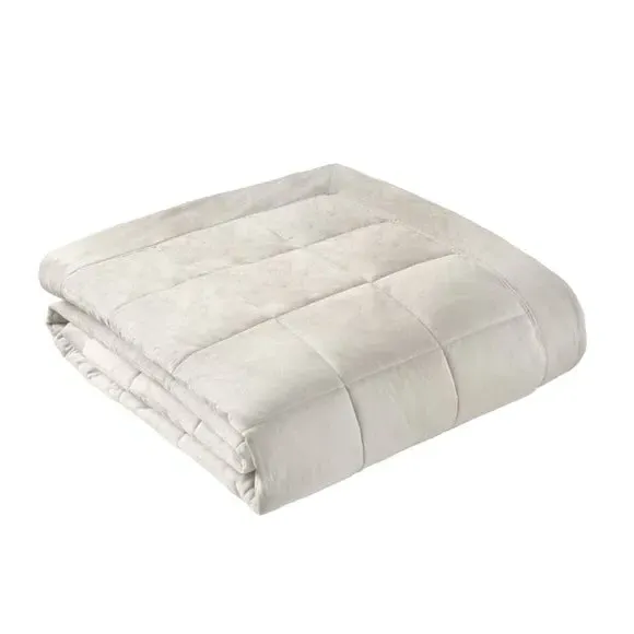 Quilted Bedspread - Cream, Matt Velvet