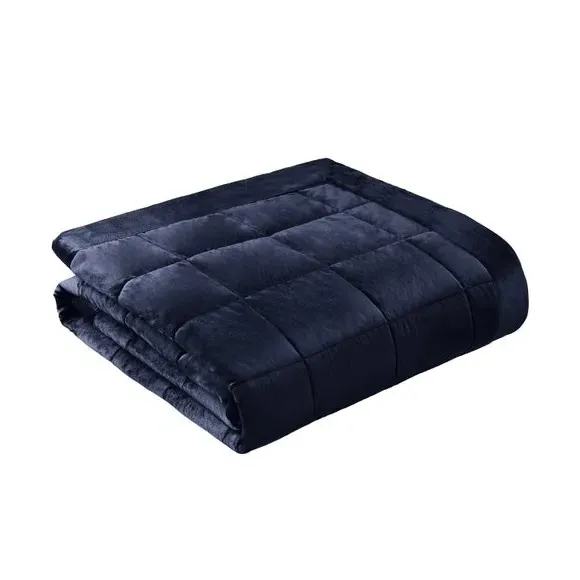 Quilted Bedspread - Navy, Matt Velvet