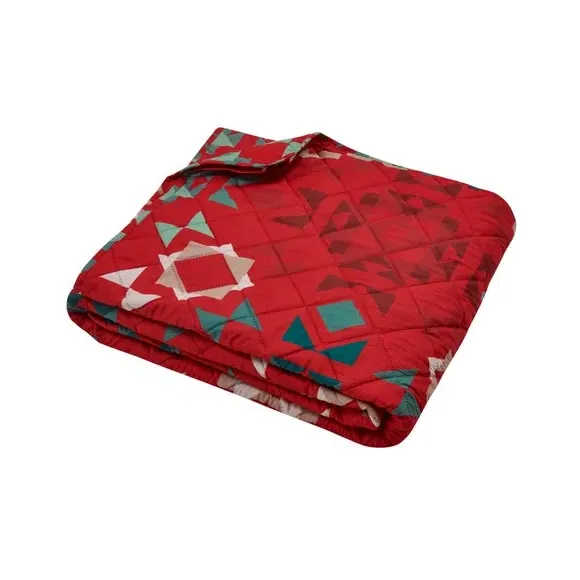 Quilted Bedspread Patchwork Design - Red