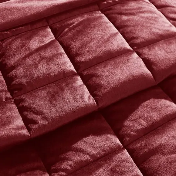 Quilted Bedspread - Raspberry, Matt Velvet