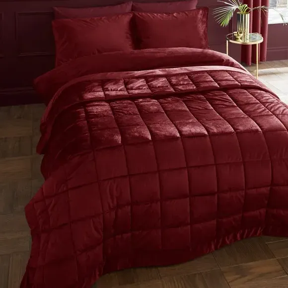 Quilted Bedspread - Raspberry, Matt Velvet