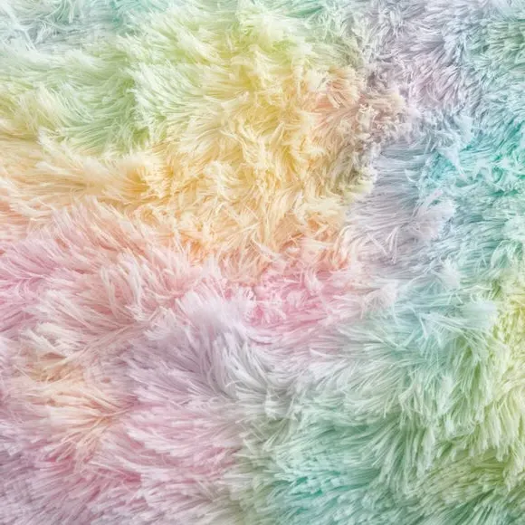 Rainbow Throw Blanket - Pink, Faux Fur