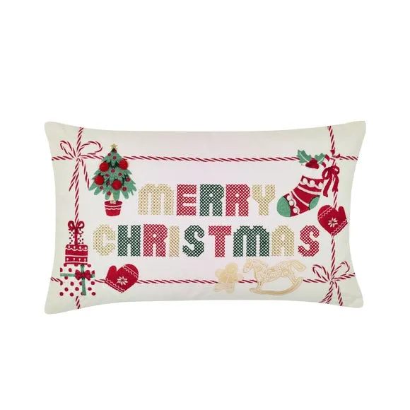 Rectangular Cushion Cross Stitch - Natural, Cotton