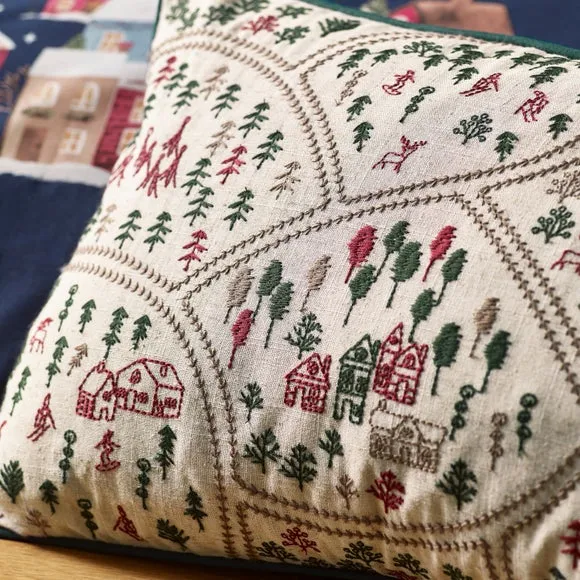 Rectangular Cushion Embroidered - Natural