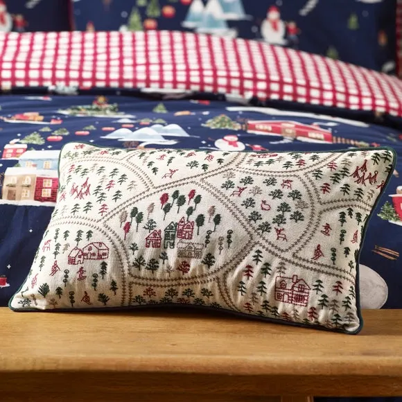 Rectangular Cushion Embroidered - Natural image