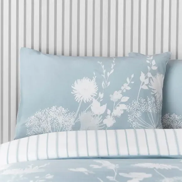 Reversible Duvet Cover Set - Blue, Cotton