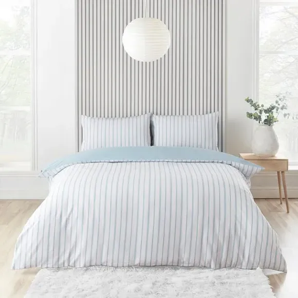 Reversible Duvet Cover Set - Blue, Cotton