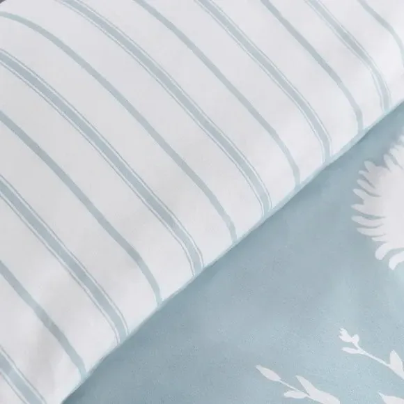 Reversible Duvet Cover Set - Blue, Cotton