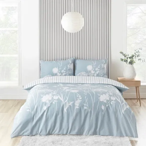 Reversible Duvet Cover Set - Blue, Cotton image