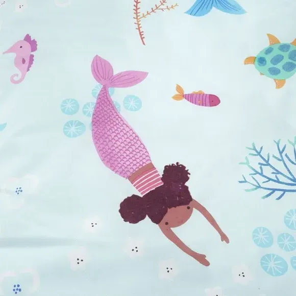 Reversible Duvet Cover Set - Blue, Polycotton