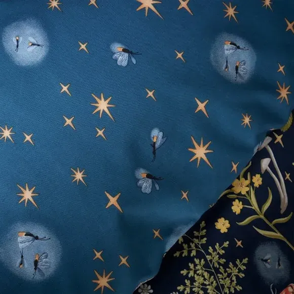 Reversible Duvet Cover Set - Blue, Polycotton