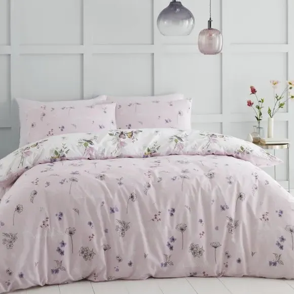 Reversible Duvet Cover Set - Blush, Cotton Blend