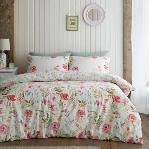 Reversible Duvet Cover Set - Cream, Polyblend