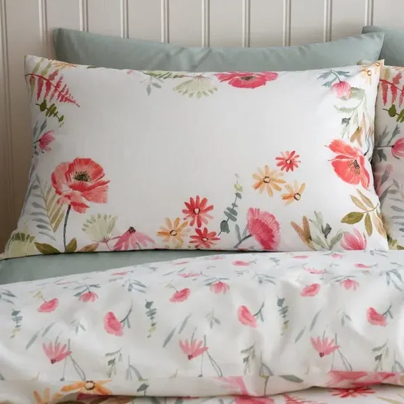 Reversible Duvet Cover Set - Cream, Polyblend