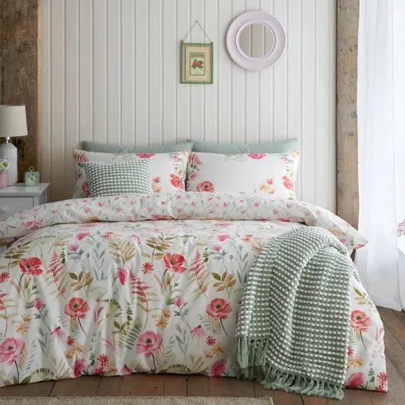 Reversible Duvet Cover Set - Cream, Polyblend image