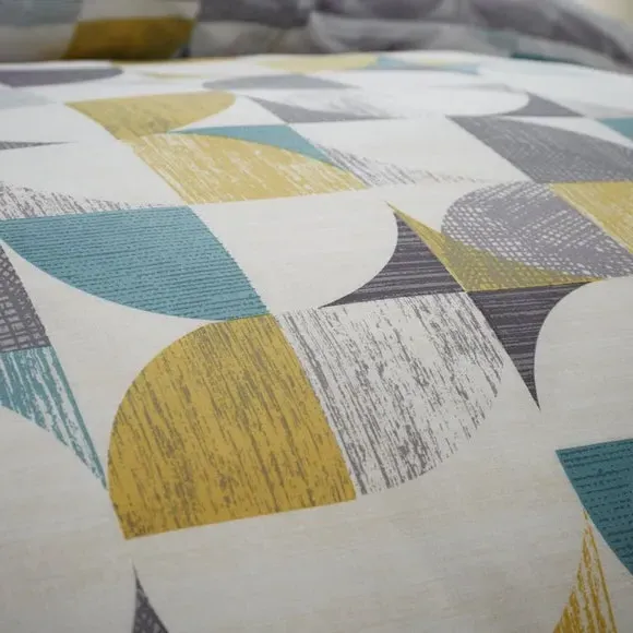 Reversible Duvet Cover Set - Green, Cotton Blend
