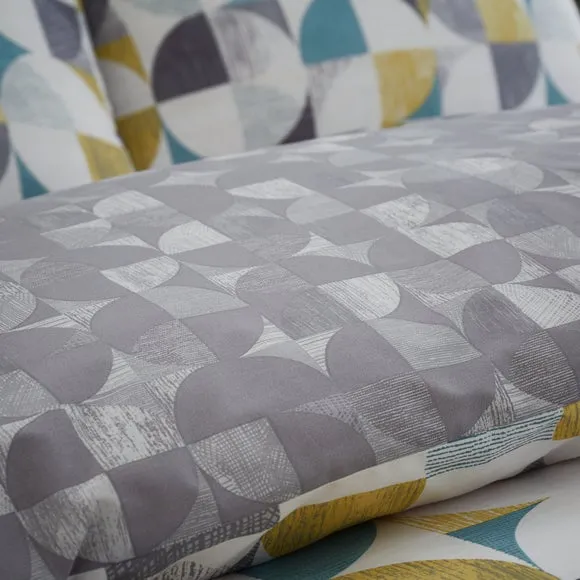 Reversible Duvet Cover Set - Green, Cotton Blend