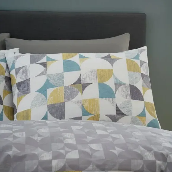 Reversible Duvet Cover Set - Green, Cotton Blend