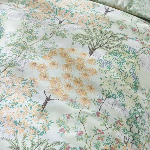 Reversible Duvet Cover Set - Green, Polycotton