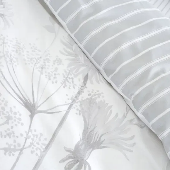 Reversible Duvet Cover Set - Light Grey, Cotton