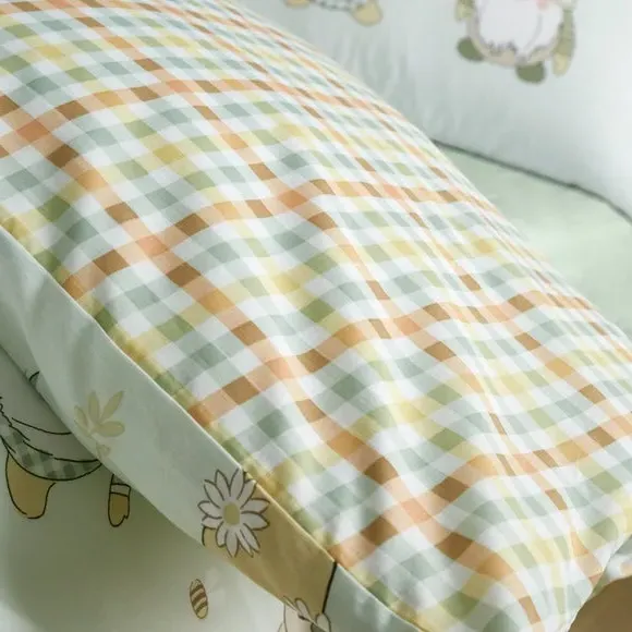 Reversible Duvet Cover Set - Mint, Cotton Blend