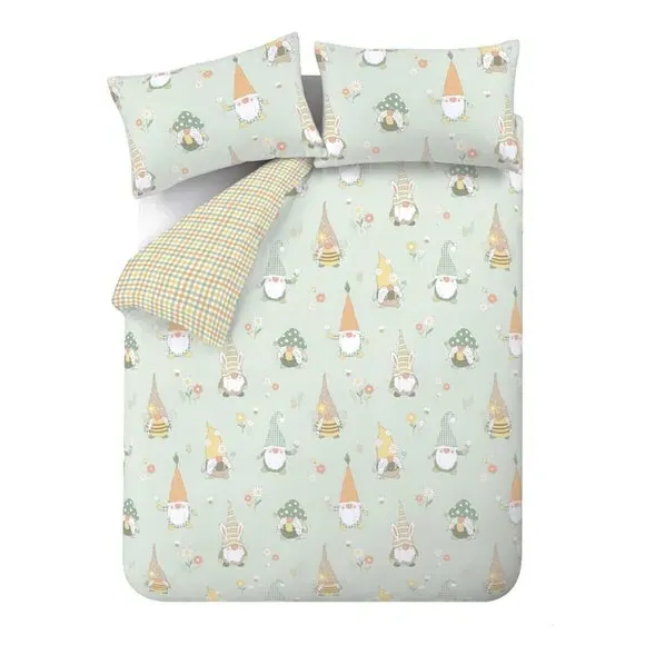 Reversible Duvet Cover Set - Mint, Cotton Blend