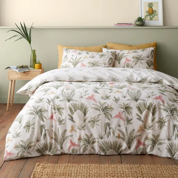 Reversible Duvet Cover Set - Natural, Polycotton