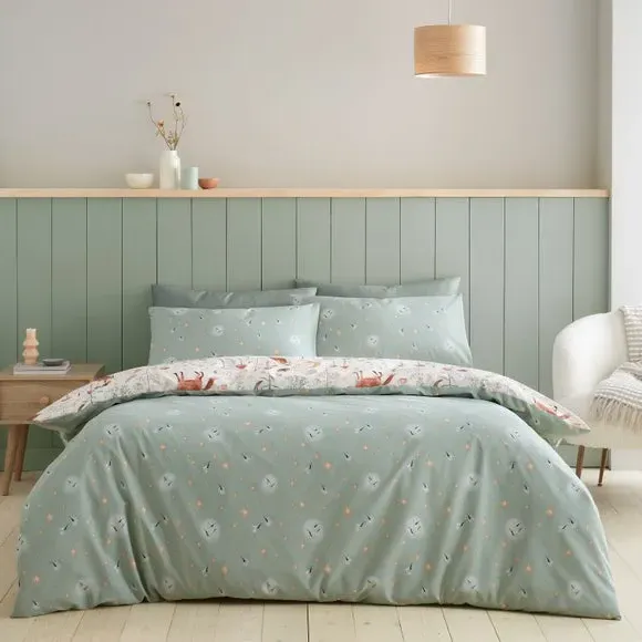 Reversible Duvet Cover Set - Natural, Polycotton