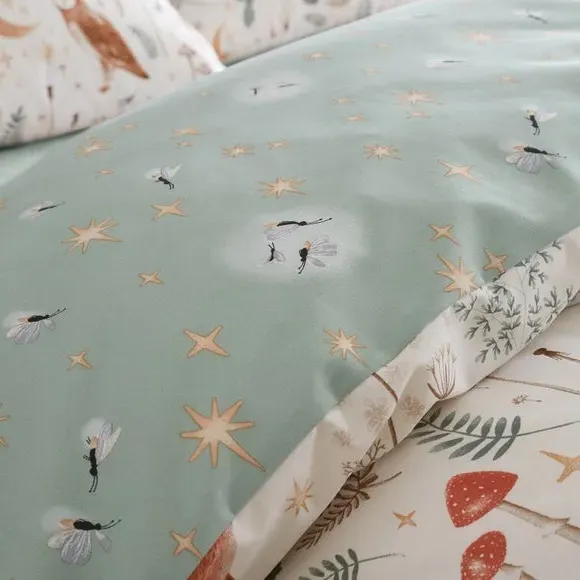 Reversible Duvet Cover Set - Natural, Polycotton