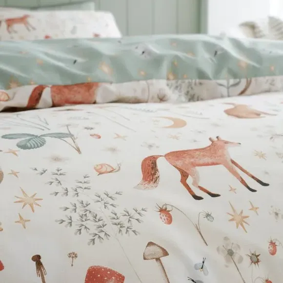 Reversible Duvet Cover Set - Natural, Polycotton