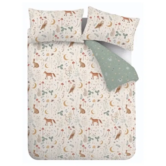 Reversible Duvet Cover Set - Natural, Polycotton