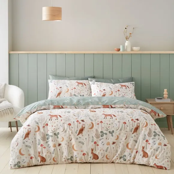 Reversible Duvet Cover Set - Natural, Polycotton