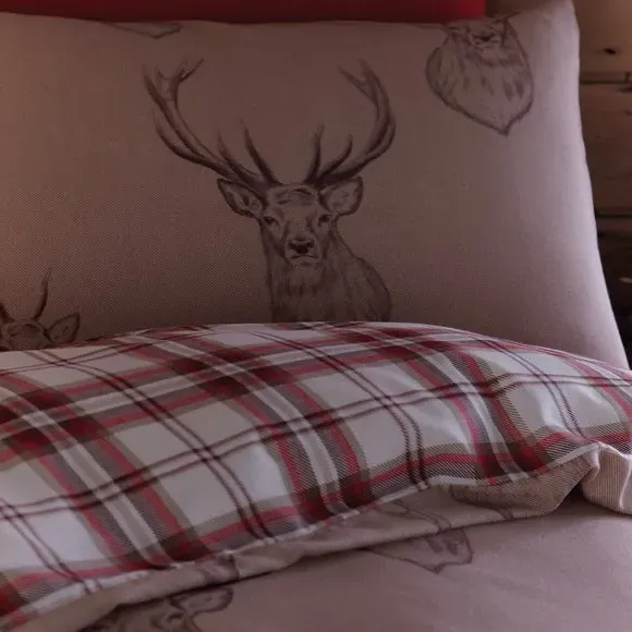 Reversible Duvet Cover Set - Natural, Polycotton