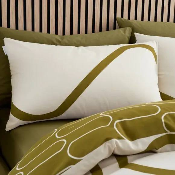 Reversible Duvet Cover Set - Olive, Polycotton