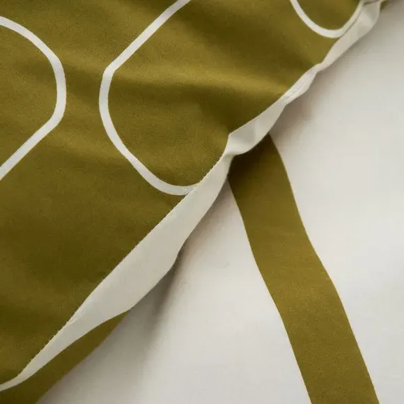 Reversible Duvet Cover Set - Olive, Polycotton